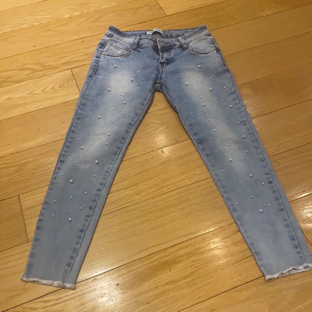 Miss RJ soft woman skinny jean with pearls